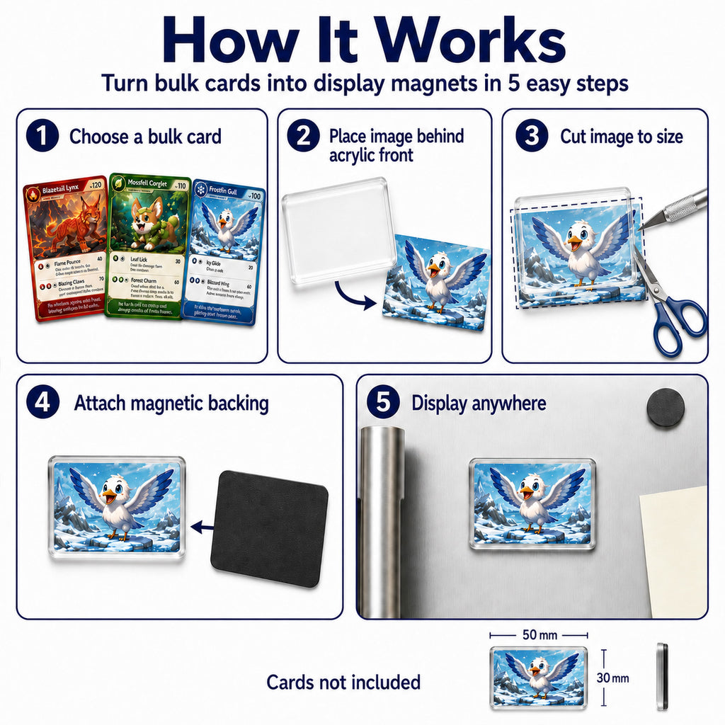 Magnet My Cards 30 x 50mm Card Art Magnet Kit with Storage Box – 24 Pack