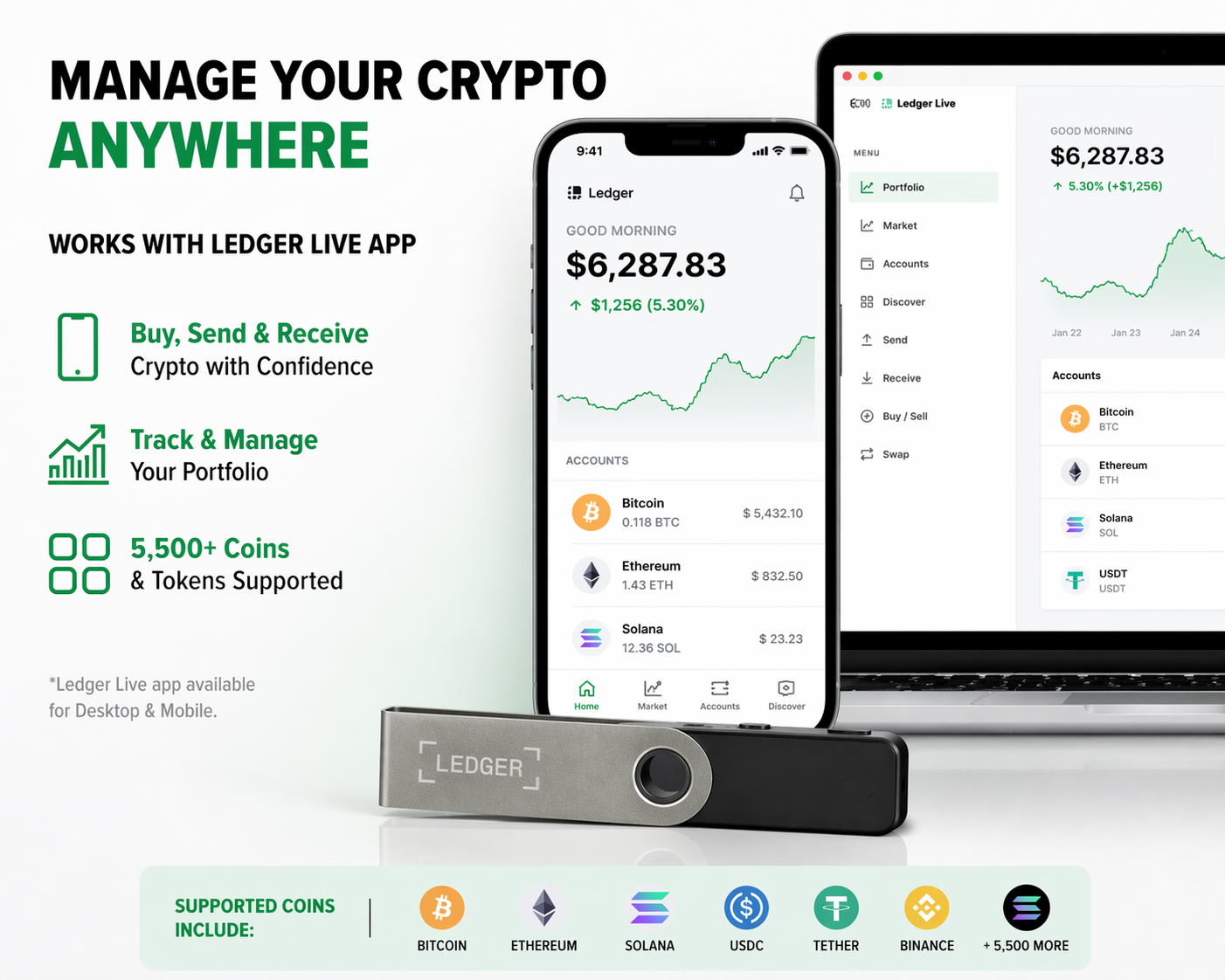 Ledger Nano S Plus – Secure Bitcoin & Crypto Hardware Wallet