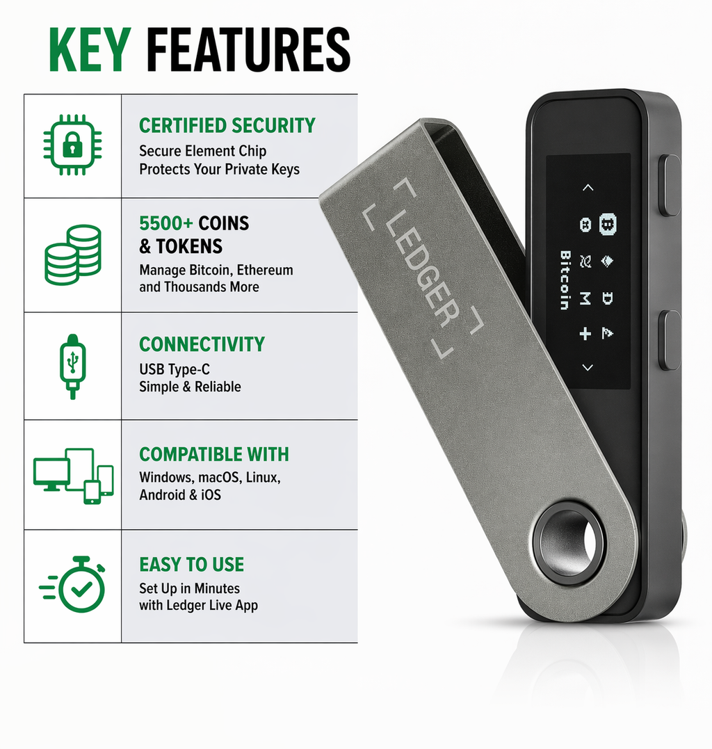 Ledger Nano S Plus – Secure Bitcoin & Crypto Hardware Wallet