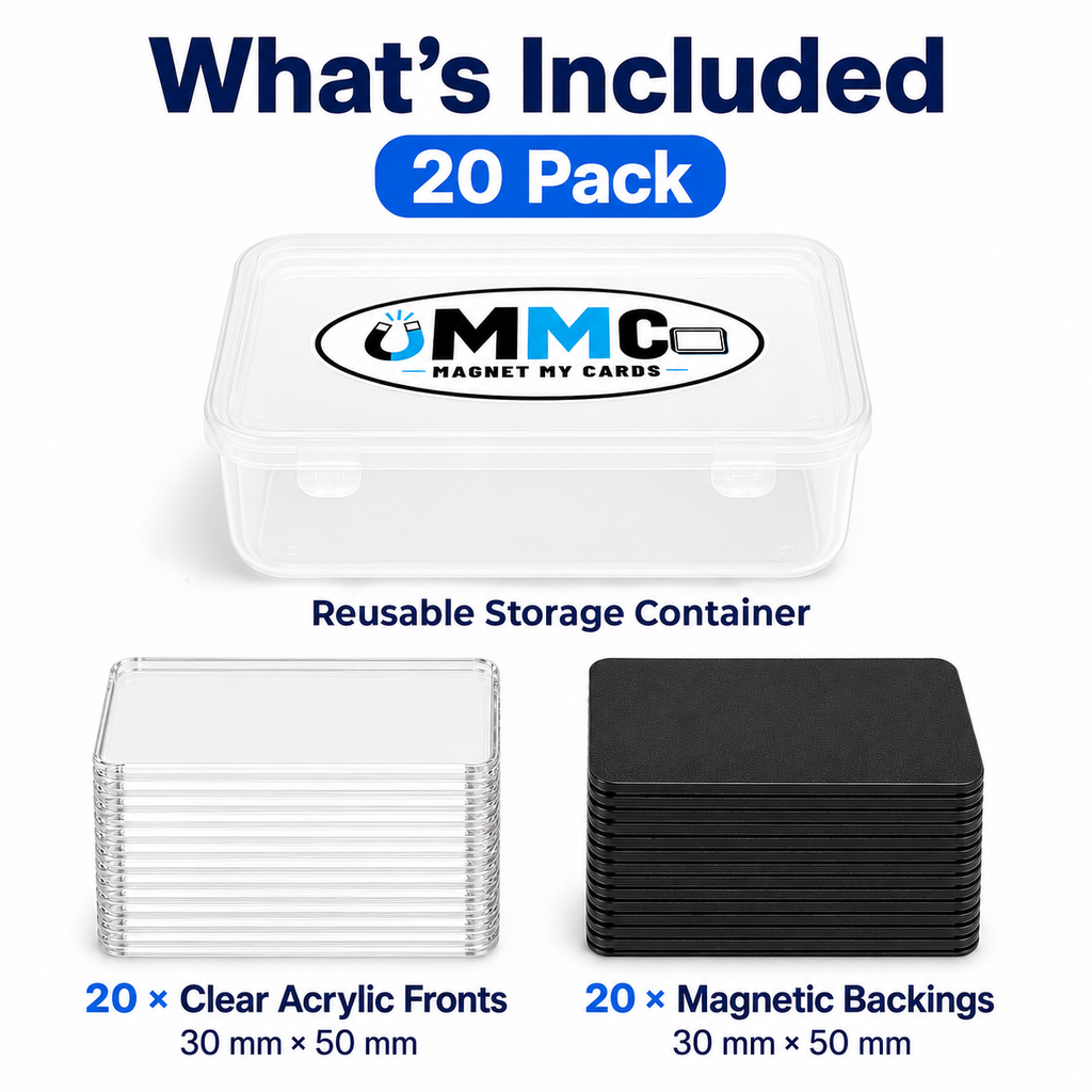 Magnet My Cards 30 x 50mm Card Art Magnet Kit with Storage Box – 20 Pack