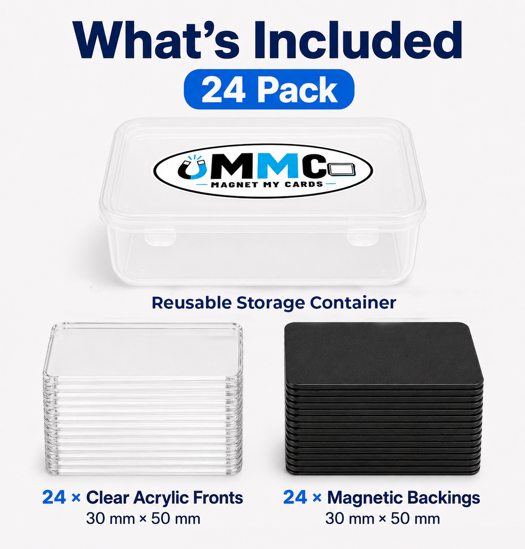Magnet My Cards 30 x 50mm Card Art Magnet Kit with Storage Box – 24 Pack