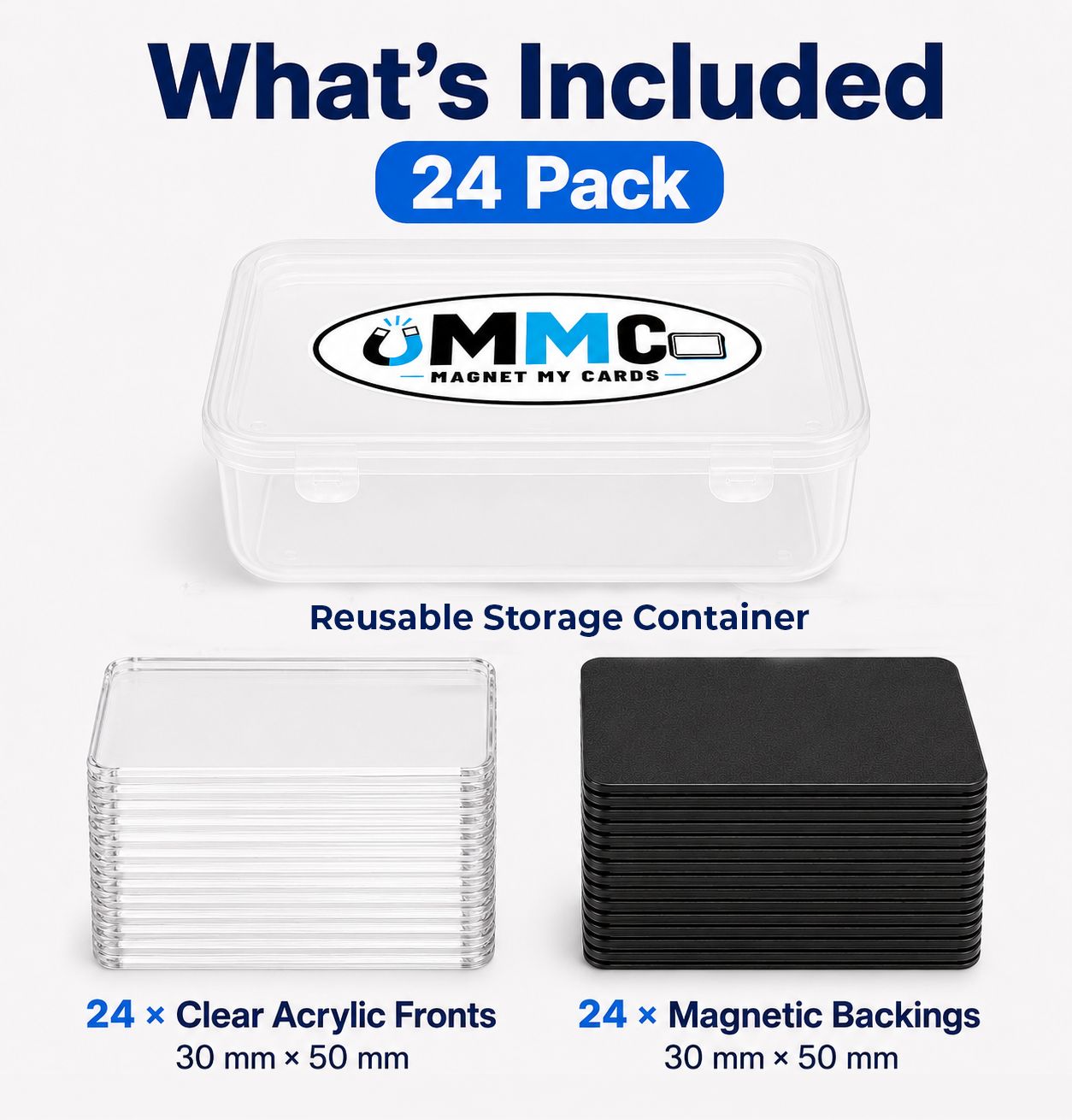 Magnet My Cards 30 x 50mm Card Art Magnet Kit with Storage Box – 24 Pack